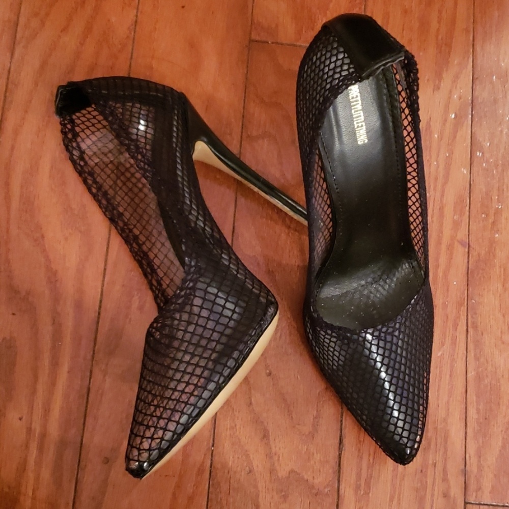 Fishnet pumps 5inch heel